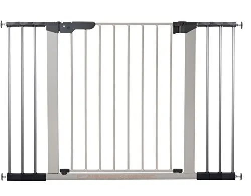 BabyDan 1 Barriera cancelletto a fissaggio con pressione, per Porte o scale, colore: argento/nero, 73 - 80.5 cm