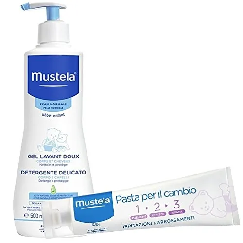 Mustela Detergente Delicato Corpo E Capelli 500 ml + Pasta Cambio 1 2 3 50 ml