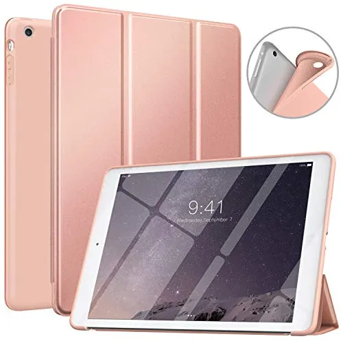 MoKo iPad Air Case, Custodia Cover Sottile Leggero con Protezione Posteriore Traslucida Glassata per iPad Air 9.7" - Oro Rosa