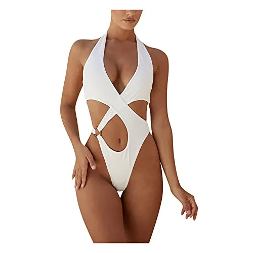 NOAGENJT Costume da Bagno Donna Piscina Lingerie Sexy Uomo Costumi da Bagno Donna Due Pezzi Costume Intero Donna Sexy Curvy Costumi Interi Donna Costumi da Bagno M 5.99