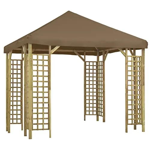 vidaXL Gazebo Tenda Tendone per Feste Padiglione per Eventi Baldacchino Telo Telone Copertura per Patio Accessori da Giardino 3x3 m Grigio Talpa