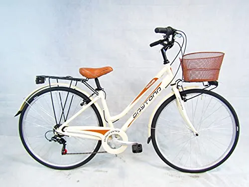 bicicletta donna bici da passeggio 28 city bike trekking telaio in alluminio (beige)