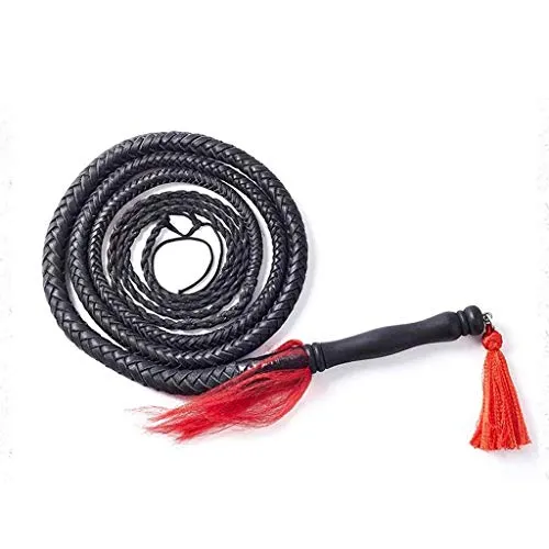 GUOE-YKGM Classic Lunga Frusta Completamente Fatto A Mano E Durevole Vera Pelle Bull Whip Nero Bullwhip, Lussuoso Intrecciato Cavallo Whip - Perfetto for Lavorare Bestiame O Sport Whip Cracking