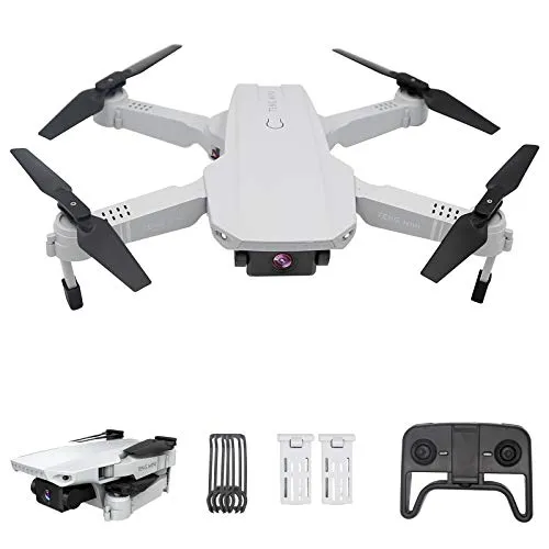 Drone con telecamera 4K HD, posizionamento del flusso ottico con due telecamere, altitudine, modalità senza testa, volo traiettoria, foto gestuale, quadricottero FPV WiFi , per principianti, bianco
