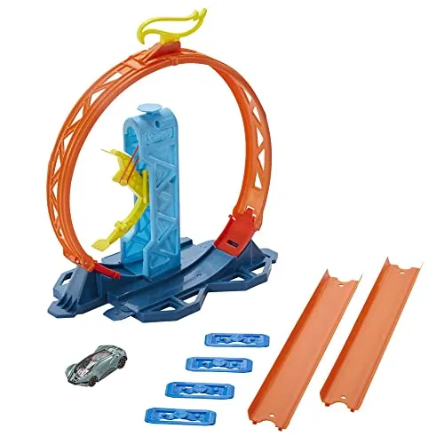 Hot Wheels Track Builder Lanciatore per Loop con Macchinina, Giocattolo per Bambini 4+ Anni, GLC90 [Esclusivo Amazon]