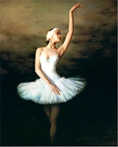 TianMai, Kit per Diamond Painting 5D, pittura con diamantini da incollare, decorazione per le pareti della casa, motivo: ballerina, 25 x 35 cm