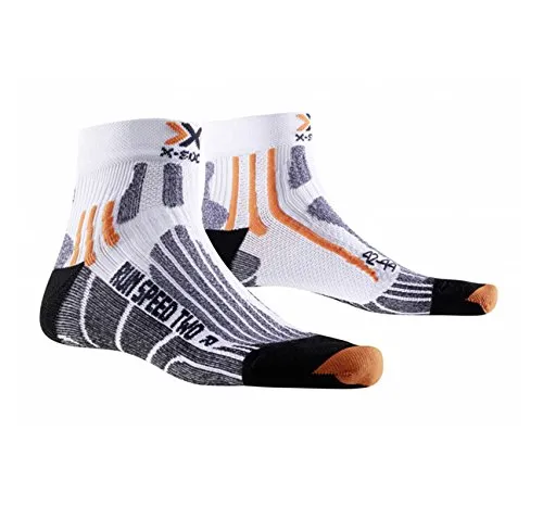 X-Socks Run Speed Two, Calze Uomo, Bianco/Nero, 45/47