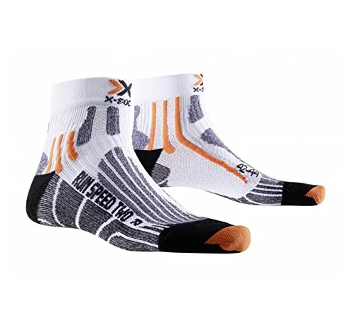 X-Socks Run Speed Two, Calze Uomo, Bianco/Nero, 39/41