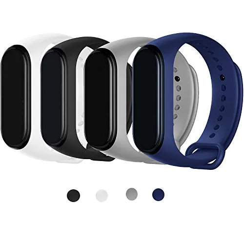 Maspen Compatible con Xiaomi 4 Cinturini Braccialetto di Ricambio Polso Cinturino di Ricambio per Smartwatch Xiaomi Mi Band 4 Sport Regolabile Metallo