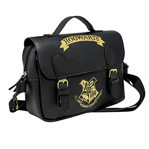 Harry Potter Lunch Bag Hogwarts Black & Gold (Satchel Style) Blue Studios Borse