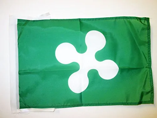 AZ FLAG Bandiera Lombardia 45x30cm - BANDIERINA LOMBARDA - REGIONE Italia 30 x 45 cm cordicelle