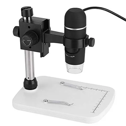 M ugast Microscopio Digitale USB, HD LED 5MP 300x Microscopio con Funzione di Misurazione e Supporto per Studenti Stimatori Fabbrica Beauty Salon Plant Scholar, ECC