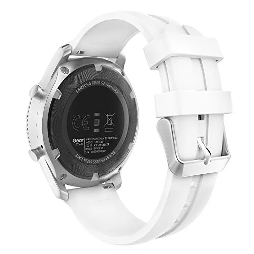 MoKo Cinturino Compatibile con Galaxy Watch 3 45mm/Galaxy Watch 46mm/Gear S3 Classic/S3 Frontier/Huawei Watch GT/GT 2 46mm/GT 2e/Ticwatch PRO, 22mm Braccialetto di Ricambio in Silicone - Bianco