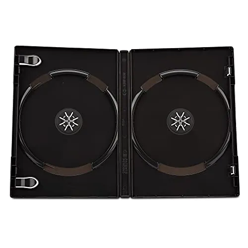 DragonTrading® - Custodia doppia per DVD, 14 mm, colore: nero, 25 pezzi