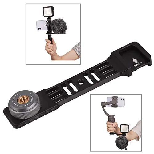 2 staffe di estensione a slitta fredda per microfono, luce video a LED, con vite da 0,6 cm per telefono cellulare, treppiede, fotocamere Osmo Mobile 3 2 stabilizzatore cardanico Gopro 8 7 6 accessori