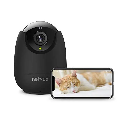 NETVUE Telecamera di Sorveglianza WiFi,1080P videocamera sorveglianza Interno WiFi con Visione Notturna,Telecamera WiFi con Audio Bidirezionale,Compatibile con Alexa.