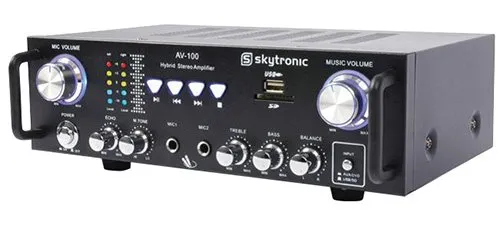 Skytronic 103.208 AV-100 Amplificatore Stereo, Nero