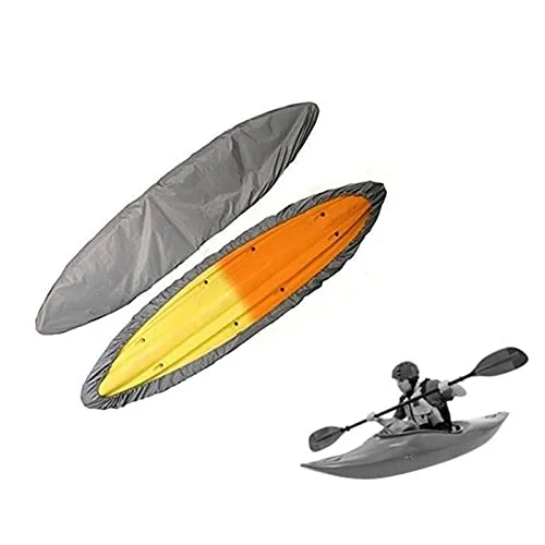 Copertura per kayak da esterno con resistente ai raggi UV, impermeabile e anti-polvere per barca da pesca/kayak/canoa (grigio, S: 2,1-2,5 m)