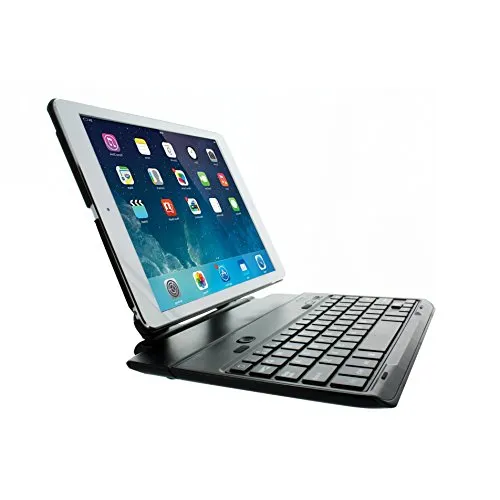 Khomo nero 360 gradi di rotazione custodia con tastiera Bluetooth staccabile per Apple iPad Air 2