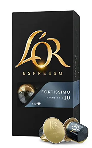 L'Or - Capsule Caffè Espresso Fortissimo - 100 Capsule in Alluminio - Intensità 10 - Compatibili con Macchine Nespresso