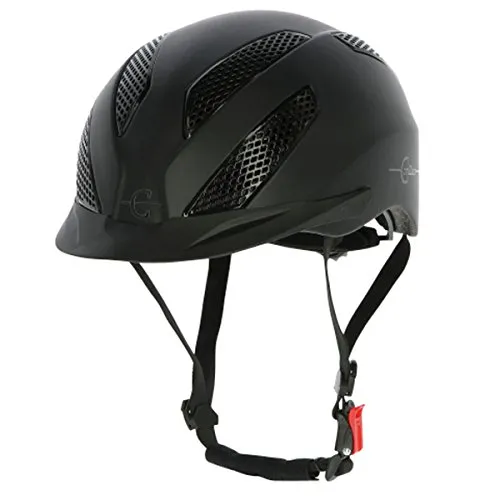 Kerbl EXITE - Casco da equitazione, colore nero, taglia L/XL (57-59 cm)