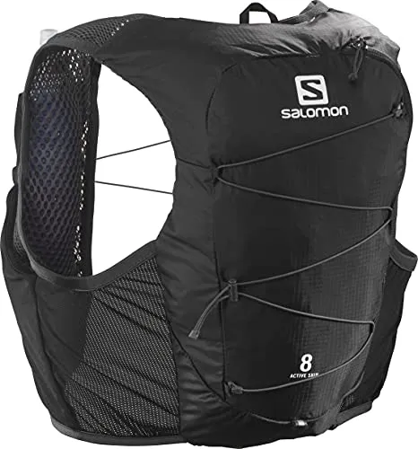 Salomon, Set Active Skin 8, Gilet unisex per l’idratazione da trail, 8L, con incluse 2 borracce morbide, per corsa ed escursionismo