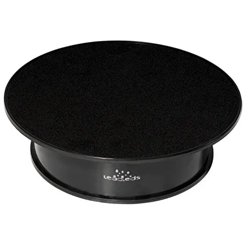 20,3 cm Black Velvet Présentoir Rotatif motorisé tournant Produit idéal pour les bijoux Hobby miniature de collection, noir, Dia.:8" (20cm Top stand)* 2.24"H