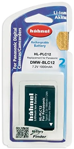 Hahnel HL PLC12 Batteria Litio-Ion per Panasonic con Capacità 1000 mAh, 7.2V, 7.2 Wh, Sostitutiva della Batteria DMW-BLC12, Nero/Antracite
