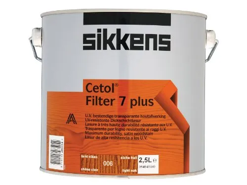 Sikkens Cetol Filter 7 Plus RM - Vernice speciale trasparente per esterni, colori e dimensioni assortiti 2,5 litri Rovere chiaro