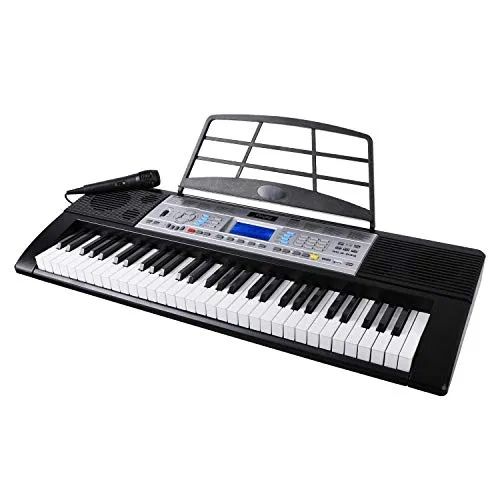 Tastiera Musicale, Pianoforte Elettrica a 61 tasti, Tastiere Elettroniche con 61 Tasti, uno schermo LCD multifunzione, Microfono