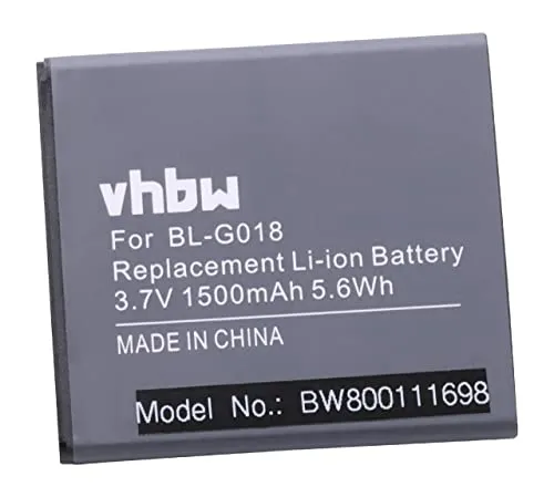 vhbw Li-Ion Batteria 1500mAh (3.7V) per cellulari e smartphone NGM Wemove Wilco sostituisce BL-G018, BL-44.