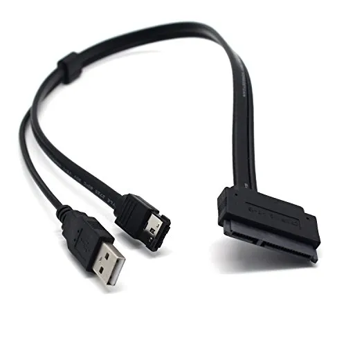 Fiimi - Disco rigido da 2,5", SATA 22 pin a eSATA dati con cavo adattatore USB 50 cm, colore: Nero