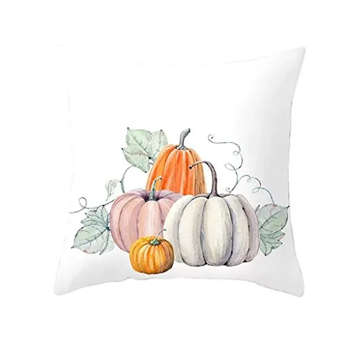 GUMEI Decorazione Autunnale Zucca con Foglie Decorazioni per Il Ringraziamento Copricuscino Pillow