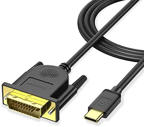 USB C a DVI, QGeeM Adattatore da Thunderbolt 3 a DVI, 1,2 m, da USB 3.1 Tipo C a DVI (24+1), Cavo Maschio 4 K a 30 Hz, Compatibile con MacBook PRO 2017/2018, Surface Book 2 …