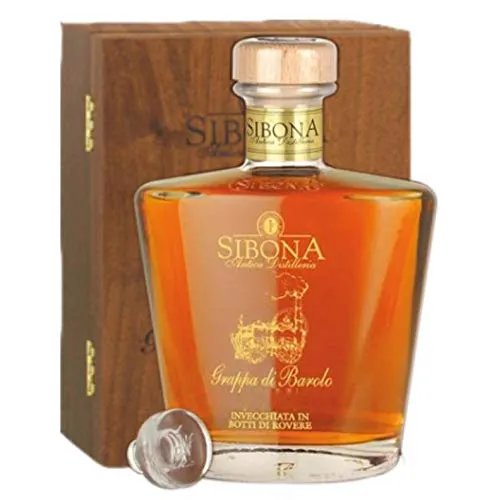 Sibona "Grappa di BAROLO Millesimata Decanter" 70cl ast.legno