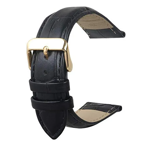 Cinturino per orologio (modello coccodrillo), cinturino in pelle per uomo e donna, cinturino in pelle in acciaio inossidabile fibbia in oro 18mm 20mm 22mm
