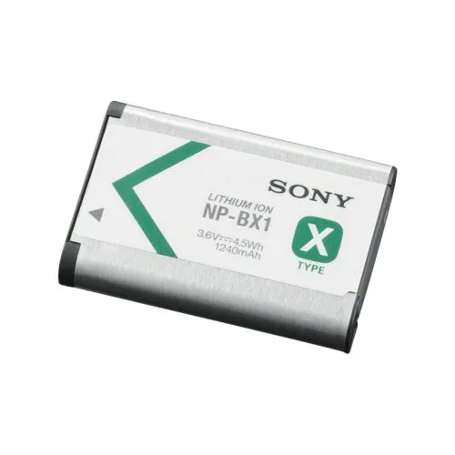 Sony NP-BX1 Batteria Ricaricabile InfoLithium Serie X per Fotocamere Compatte Cyber-Shot DSCRX100, DSCHX300 e DSCWX300, 3.6 V, 1240 mAh, Argento/Nero