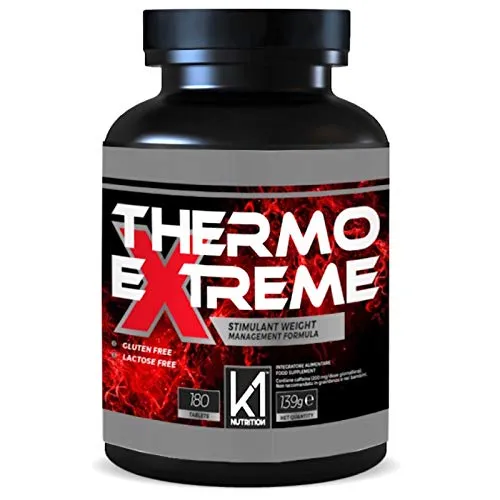 THERMO EXTREME 180 COMPRESSE TERMOGENICO BRUCIAGRASSI DIMAGRANTE DI K1 Nutrition con Garcinia Cambogia, Te Verde ed estratti Vegetali (180 COMPRESSE)