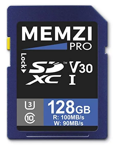 MEMZI PRO Scheda di memoria SDXC da 128 GB per videocamere digitali Sony Handycam FDRAX700AX100EAX100, FDRAX53AX33AXP33, classe ad alta velocità, classe 10, UHS1 U3, 100 MBs in lettura