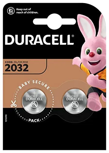 Duracell - CR-2032 - Batteria a bottone al litio, confezione da 1 pezzo, 3,0 V