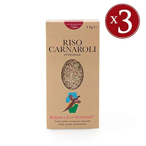 Riso Carnaroli INTEGRALE Riserva San Massimo - 3 kg (3 confezioni da 1kg)