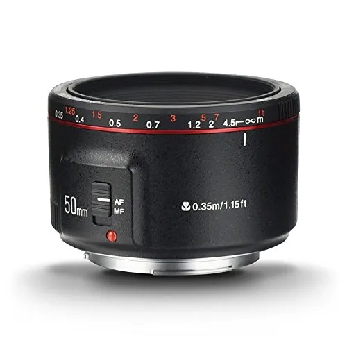 YONGNUO YN50MM F1.8 II Nero AF/MF 0.35M Grande Apertura Messa a Fuoco Automatica Full Frame Obiettivo compatibile con Canon EF Mount EOS