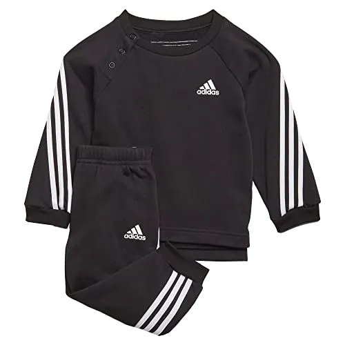 adidas I Fi 3S Jog FT, Tutina per Bambino e Neonato Bimbo 0-24, Top:Black/White Bottom:Black/White, 3-4A