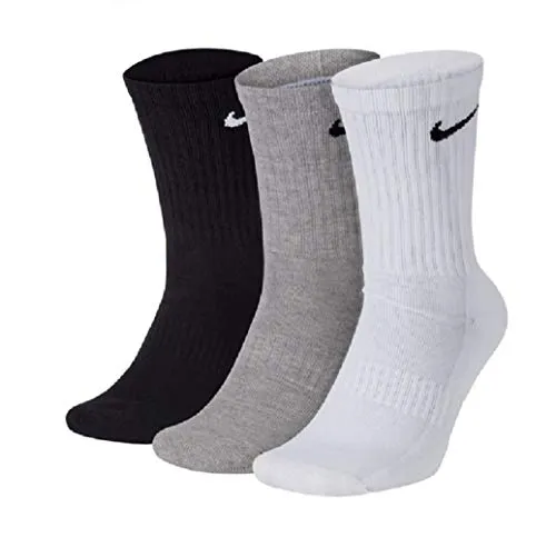 Nike, calzini Everyday Cushion Crew, confezione da 3 multicolore M