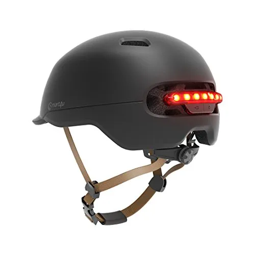 Livall Equitazione SMART4U Smart Bike Casco con 3 Tipi di luci di Allarme, Smart & Safe Bling Casco, Comodo, Leggero, Traspirante e Impermeabile da Ciclismo, Nero, L