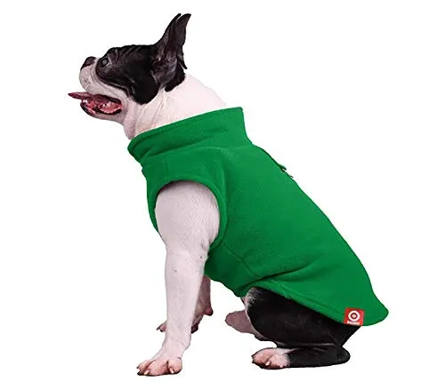 Ducomi PolarDog Gilet Cane in Morbido Caldo Pile - Felpa per Cani di Piccola e Media Taglia per Le Giornate Fredde d'inverno - Facile da Indossare - Gancio Incorporato per Guinzaglio (Green, L)