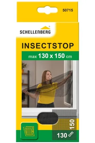 Schellenberg 50715 Zanzariera finestra per finestre fino a 130 x 150 cm, zanzariere senza perforazione, incl. nastro di fissaggio, antracite