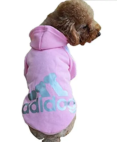 Inception Pro Infinite Felpa con Cappuccio per Cani - Maglia - T-Shirt - Colore Rosa - Adidog - Cane - Taglia S