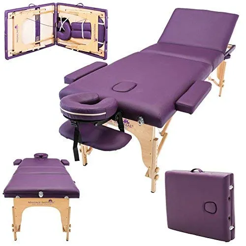 Massage Imperial® Chalfont Extra Large Massage Table - Larghezza 70 Cm E Lunghezza 195 Cm - Lettino Da Massaggio A 3 Sezioni - Pannello Terminale Reiki E Borsa Per Il Trasporto - Viola