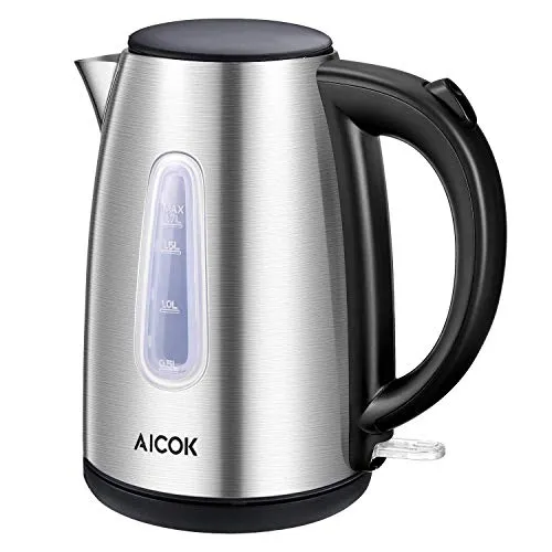 Aicok Bollitore Elettrico, Bollitori In Acciaio Inox, Professional Strix Termostato Di Controllo Cordless Bollitori Elettrici, 1.7L, 2200W